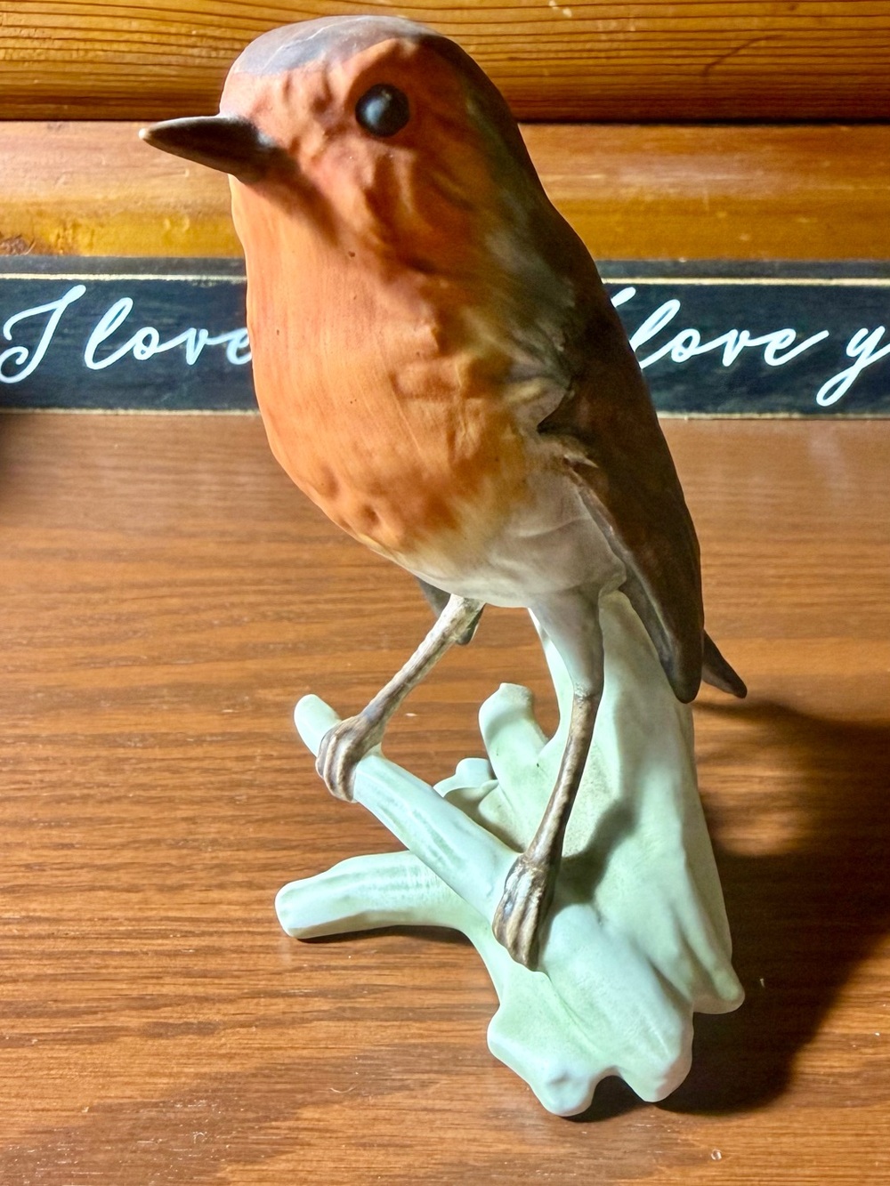 Vintage Goebel West Germany Rotkehlchen Robin Rouge- Gorge On Branch Figurine